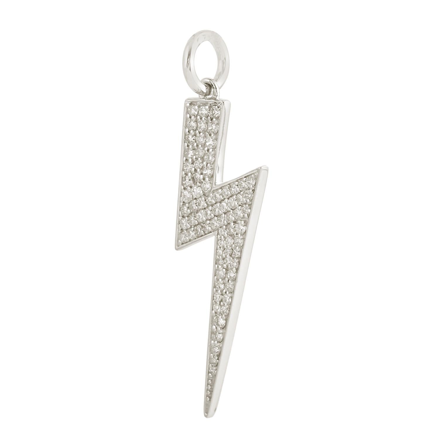 Leuchte Bolt-Anhänger aus 18 Karat Weißgold mit Diamanten in Pave-Fassung (Kunsthandwerker*in)