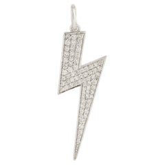 Leuchte Bolt-Anhänger aus 18 Karat Weißgold mit Diamanten in Pave-Fassung