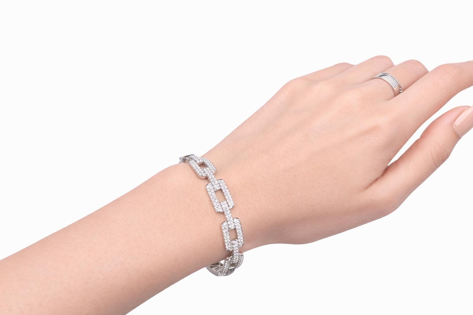 Pavé Diamond Link Bangle - image 5