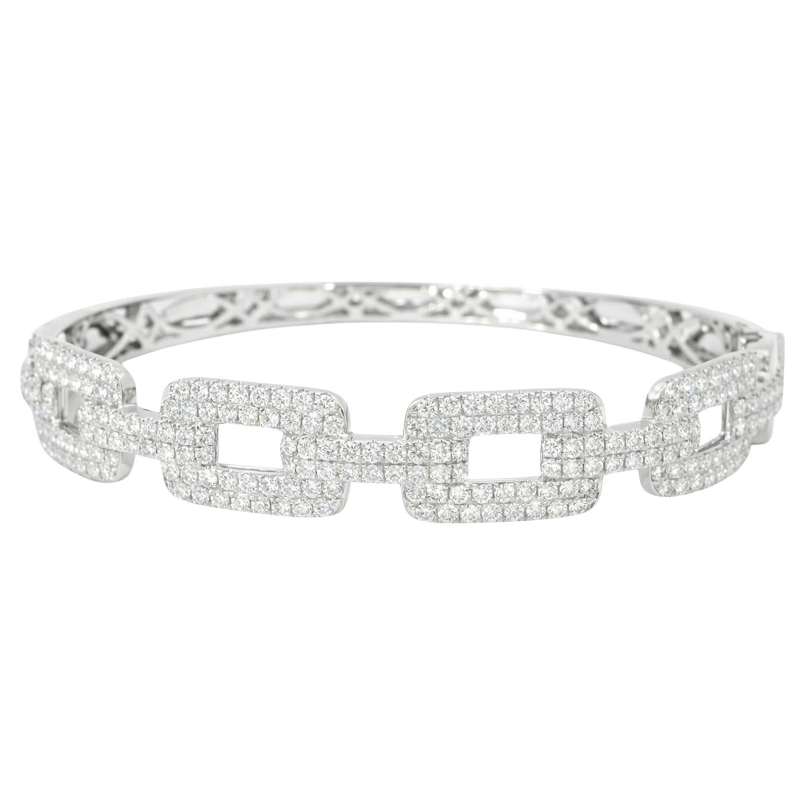 Pavé Diamond Link Bangle For Sale