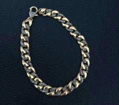 Pave Diamond Link Bracciale a catena Bracciale a catena in argento 925 A. Silver Gioielli