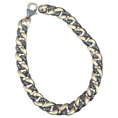 Pave Diamond Link Bracciale a catena Bracciale a catena in argento 925 A. Silver Gioielli