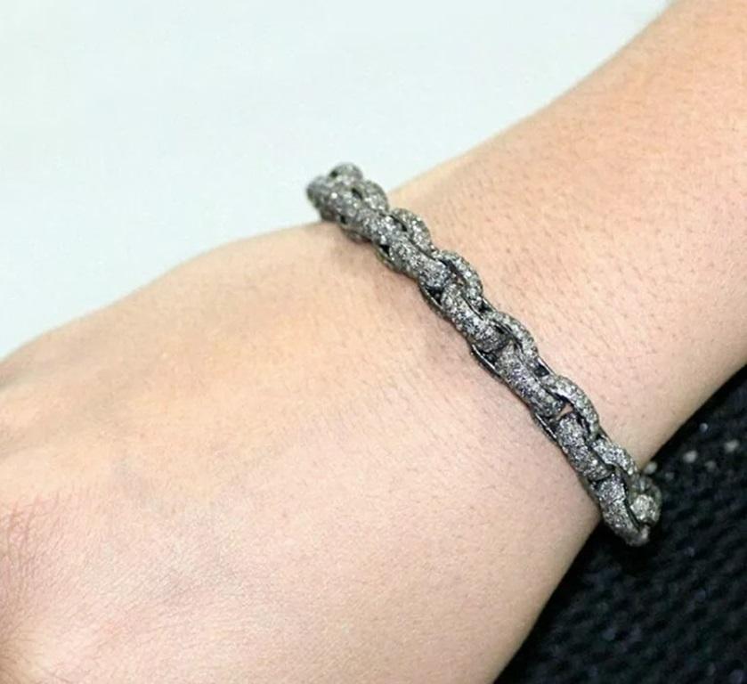 Pave Diamond Link Chain Bracelet 14k Gold & 925 Silver Fashion Bracelet Jewelry
Light weight can be worn everyday

Additional information:
Condition: New without tags: A brand-new, unused, and unworn item (including handmade items) that is not in
