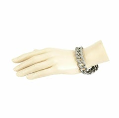 Pave Diamond Link Chain Bracelet Handmade 925 Silver
