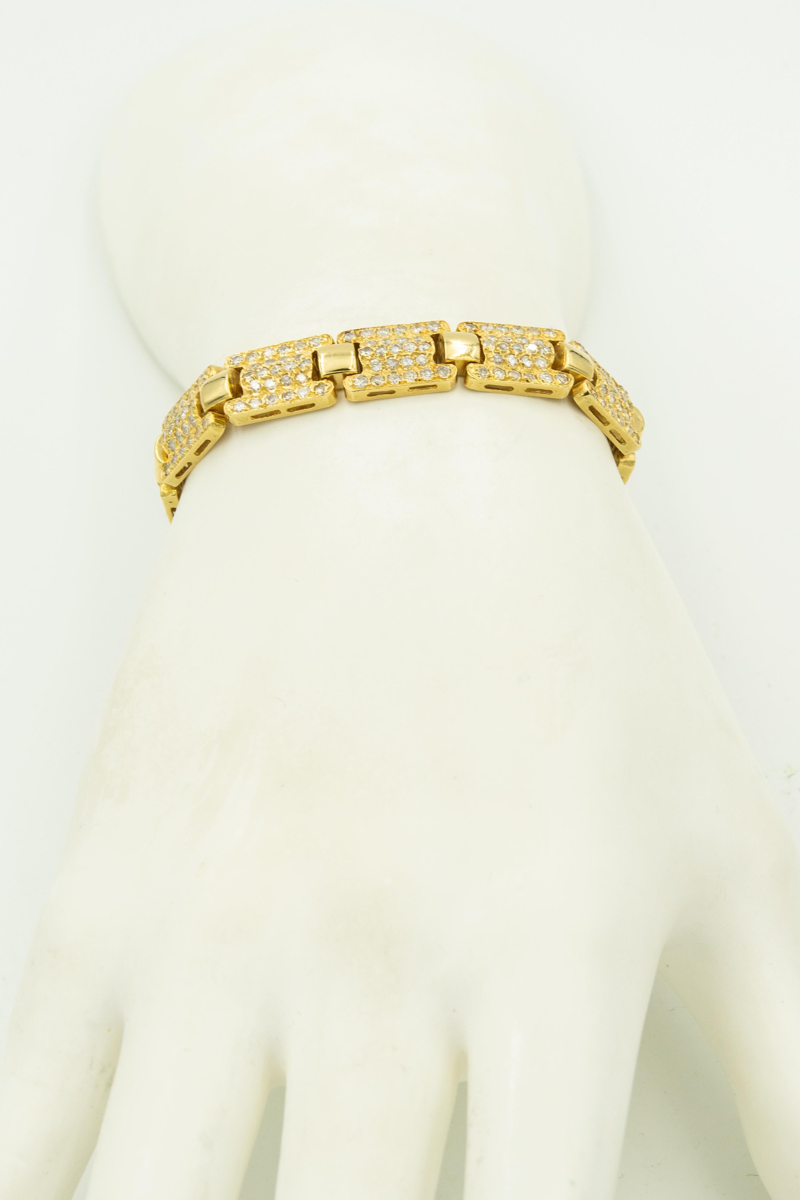 Pave Diamond Link Gold Bracelet 2