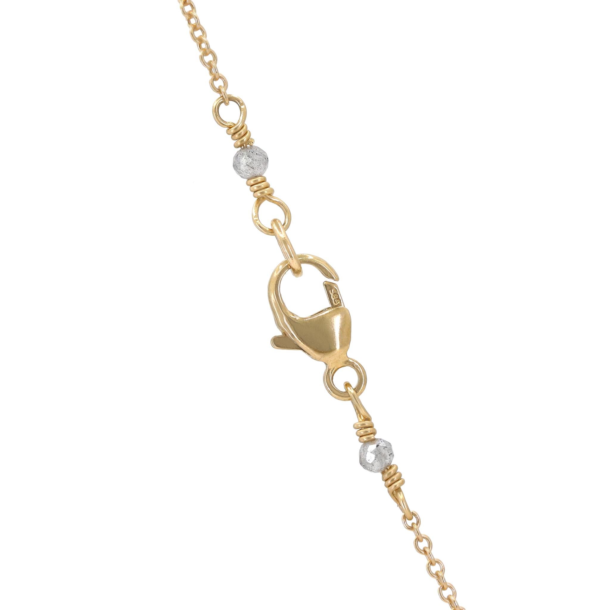 Single Cut Pave Diamond Links Yellow Gold Rhodium Silver Chain Bracelet, Dana Kellin 2023 For Sale