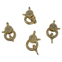 Pave Diamond Lobster Claw Clasp 14k Gold Fine Diamond zusätzlichen Schmuck zu finden