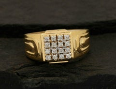 Pave Diamond Men's Wedding Ring 14k Gold SI Quality Diamond G-H Color Fine Ring.
