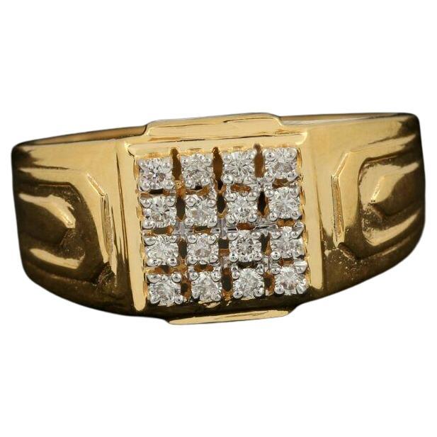 Pave Diamond Men's Wedding Ring 14k Gold SI Quality Diamond G-H Color Fine Ring.