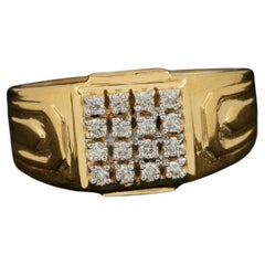 Herren-Hochzeitsring mit Pave-Diamant 14k Gold SI Qualität Diamant G-H Farbe feiner Ring.