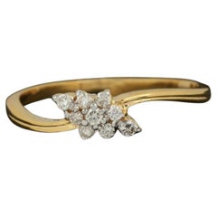 Alliance minimaliste en or 14 carats avec diamants pavés de pureté SI de couleur G-H