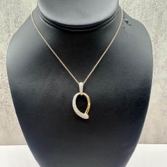 Pave Diamond Necklace 14K Two Tone Gold 0.75ctw GH I 16in