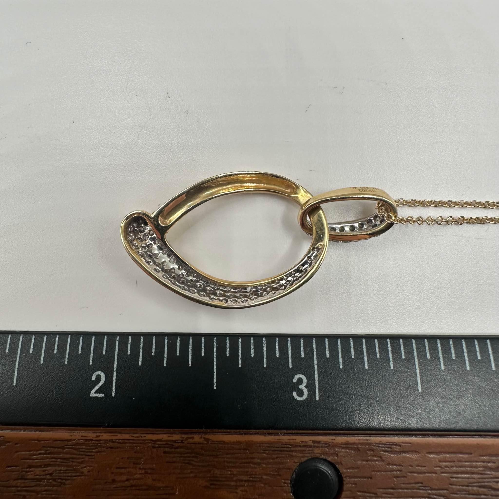 Collier bicolore en or 14 carats avec diamants pavés de 0,75 carat poids total GH I Diamonds, 16