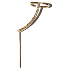 Pave Diamond Needle Cuff Earring