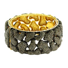Pave Diamond Nuggets Cuff In Organic Setting