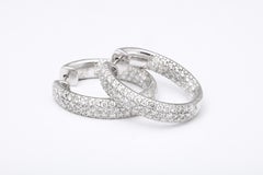 Pave Diamond Oval Hoop Earrings