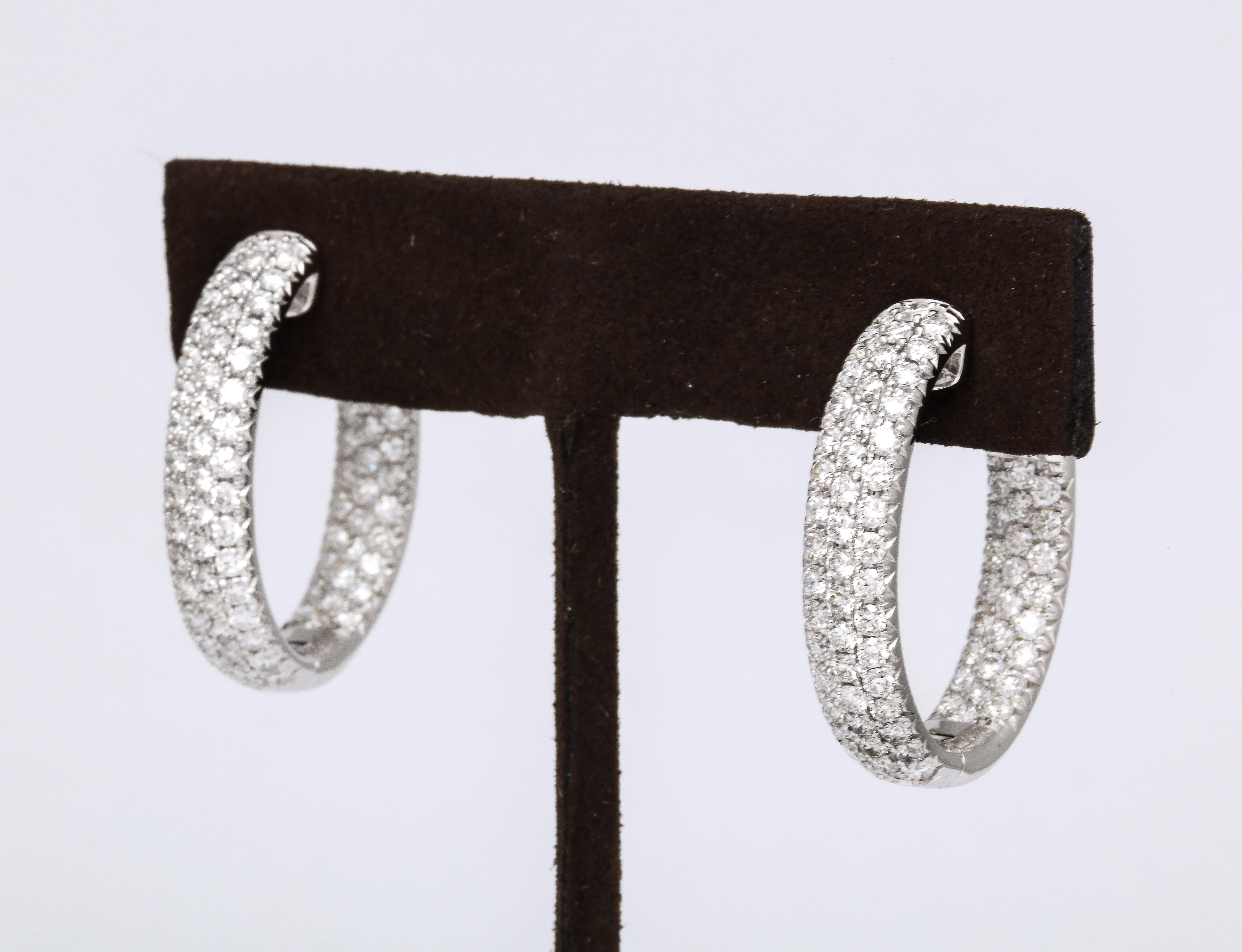 pave oval hoop earrings