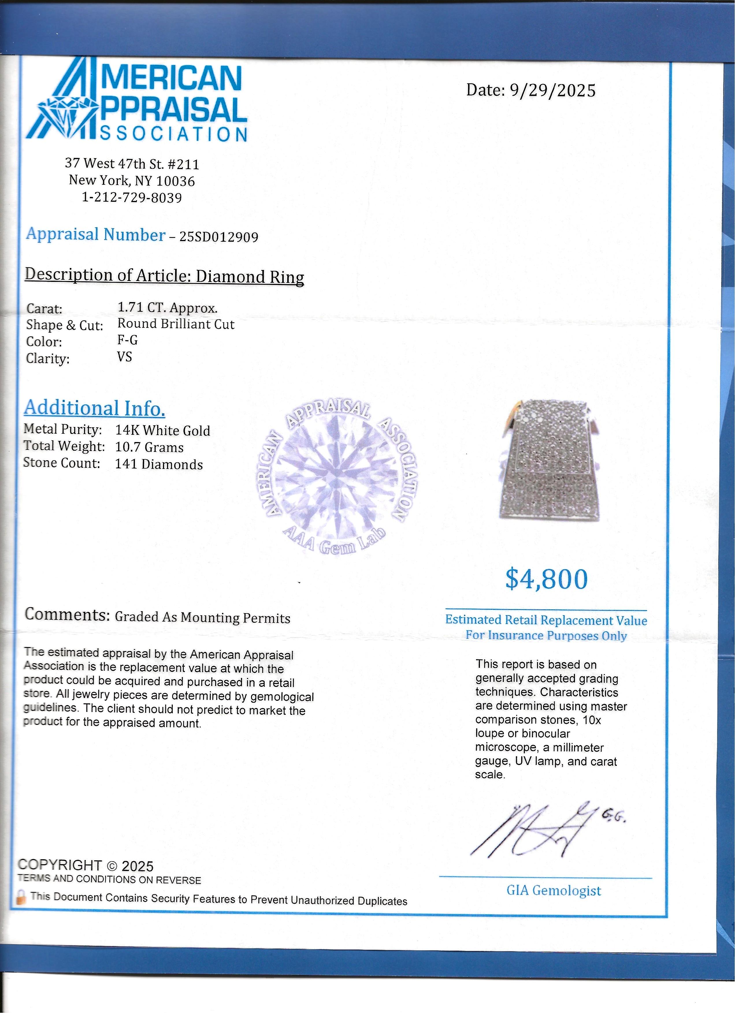 Pavé-Diamant-Cocktailring im überlappenden Design aus poliertem 14 Karat Weißgold im Angebot 5