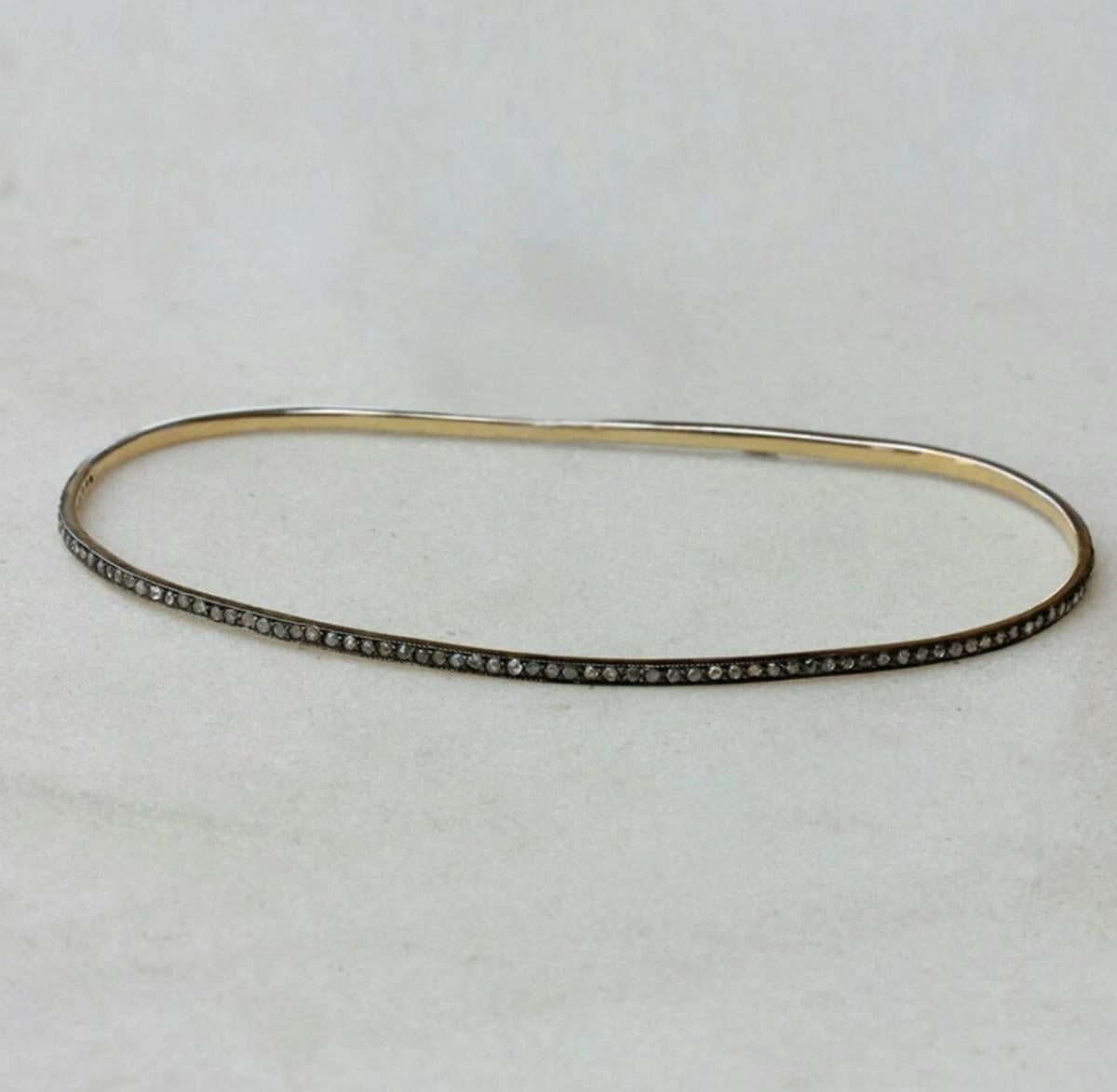Donna Bracciale con diamanti Pave Palm in argento 925 Gioielli moderni fatti a mano per Natale. in vendita
