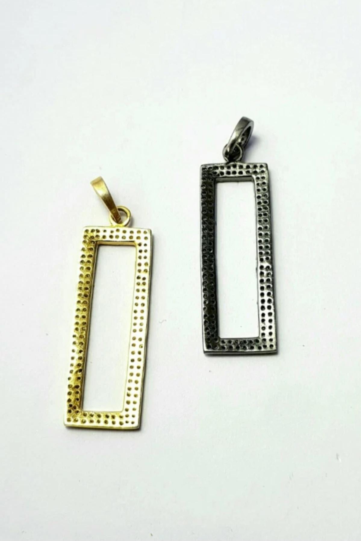 Ciondolo con diamante Pave in argento 925 Collana di Natale con diamante fatta a mano Unisex. in vendita 4