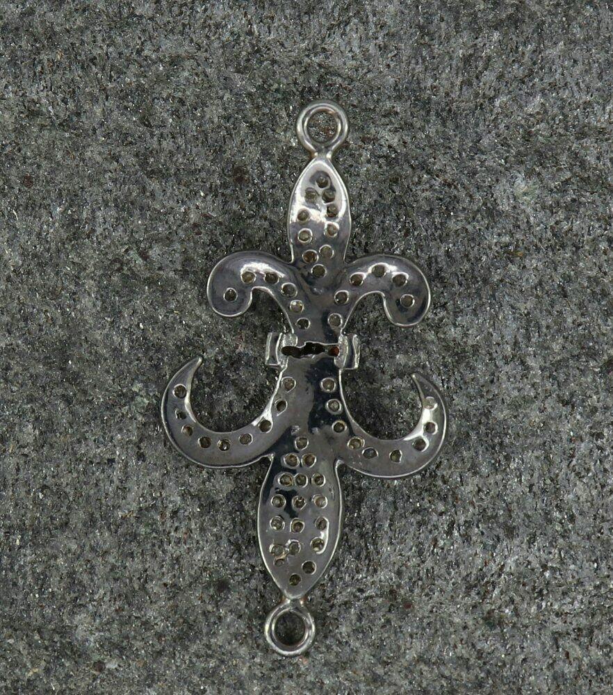 Women's or Men's Pave Diamond  Pendant 925 Sterling Silver Diamond Lily Pendant Gift Charm For Sale