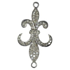 Pave Diamond Pendant 925 Sterling Silver Diamond Lily Pendant Gift Charm Pave Diamond Pendant 925 Sterling Silver Diamond Lily Pendant Gift Charm