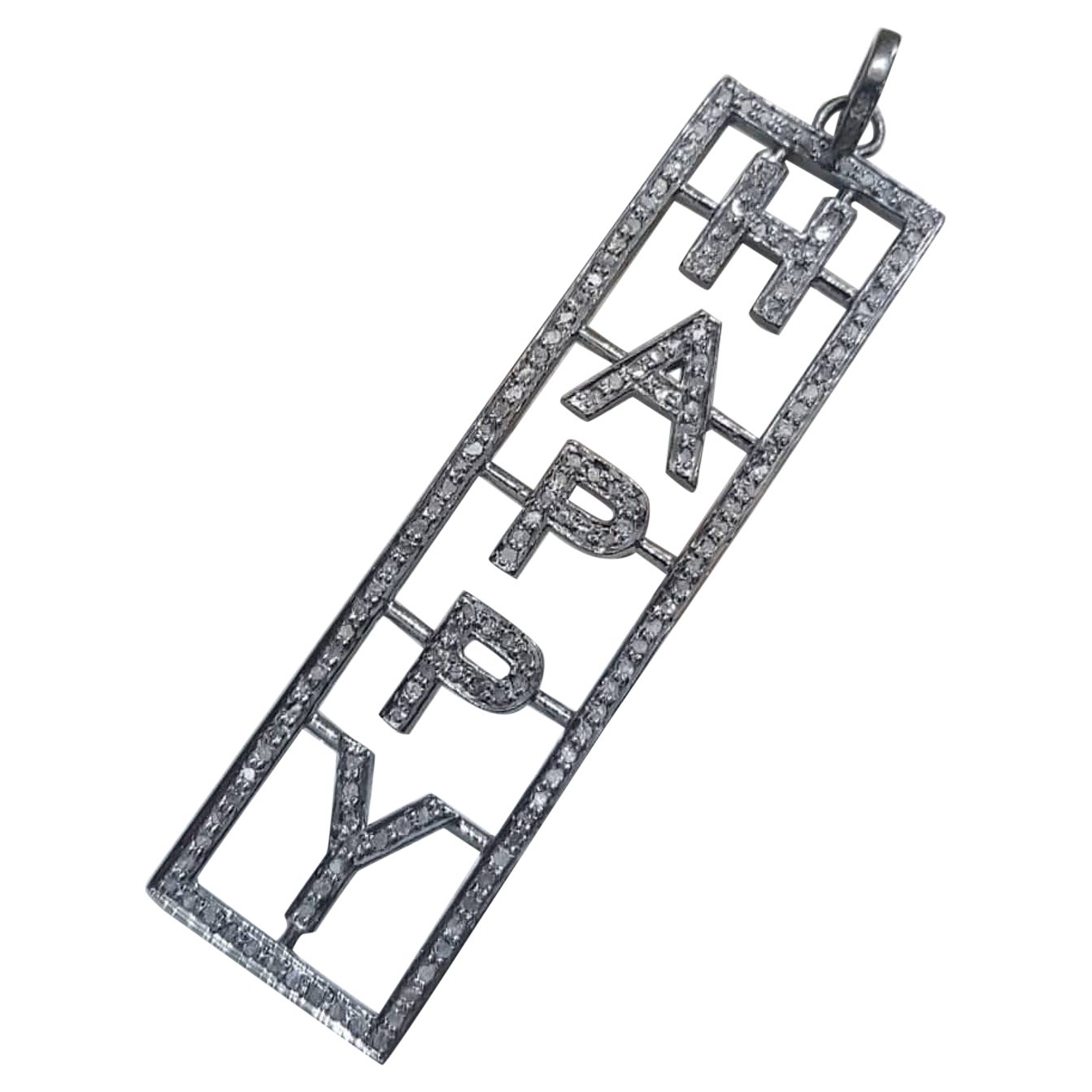 Pave Diamond Pendant 925 Sterlling Silver Gift Minimalist Pendant Gift For Women For Sale