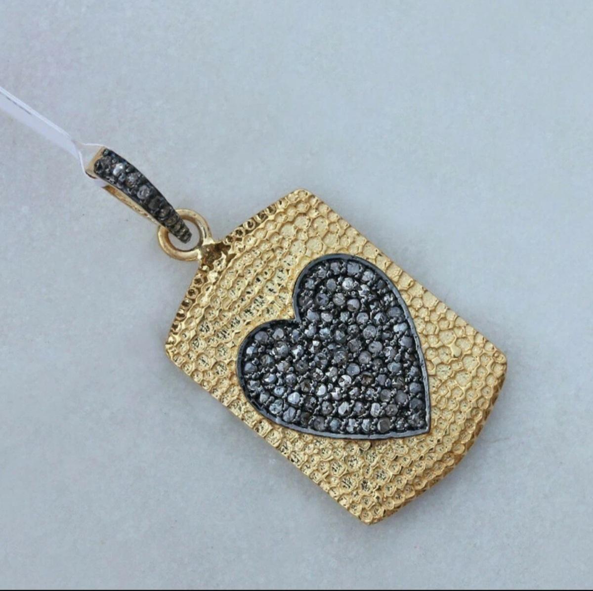 Pave Diamond Anhänger Findings 925 Sterling Silber Für Frauen Textured Anhänger. im Zustand „Neu“ im Angebot in Chicago, IL