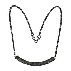 Pave-Diamant-Anhänger-Halskette aus Sterling Silber
