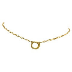 Pave Diamond Pendant with Gold Chain Necklace