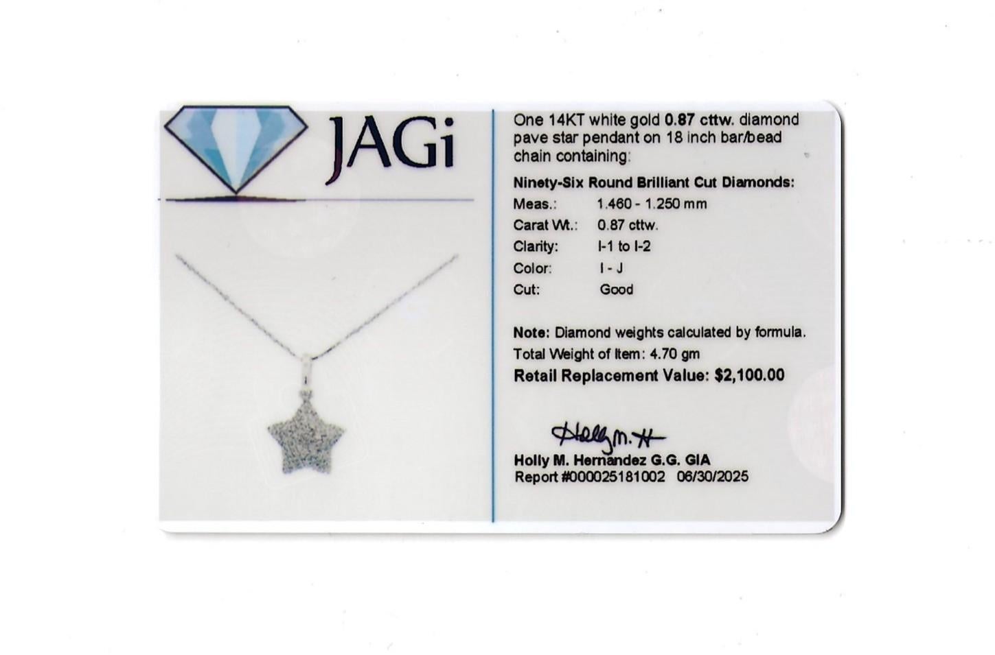 Pavé Diamant Puffy Star Anhänger Halskette aus poliertem 14 Karat Weißgold im Angebot 4