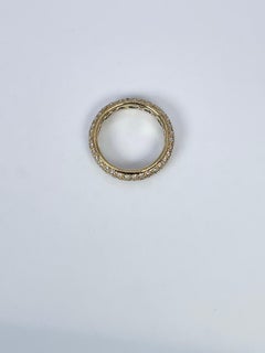 Pave Diamond Ring 18kt Yellow Gold Wedding Band Luxury Pave Diamond Ring Modern
