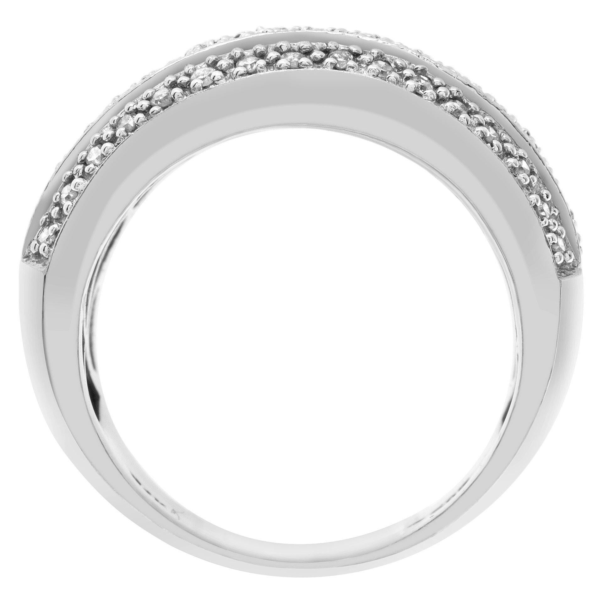Pave Diamond Ring in 14k White Gold with Approx. 0.96 Carats in Diamonds In Excellent Condition For Sale In Surfside, FL
