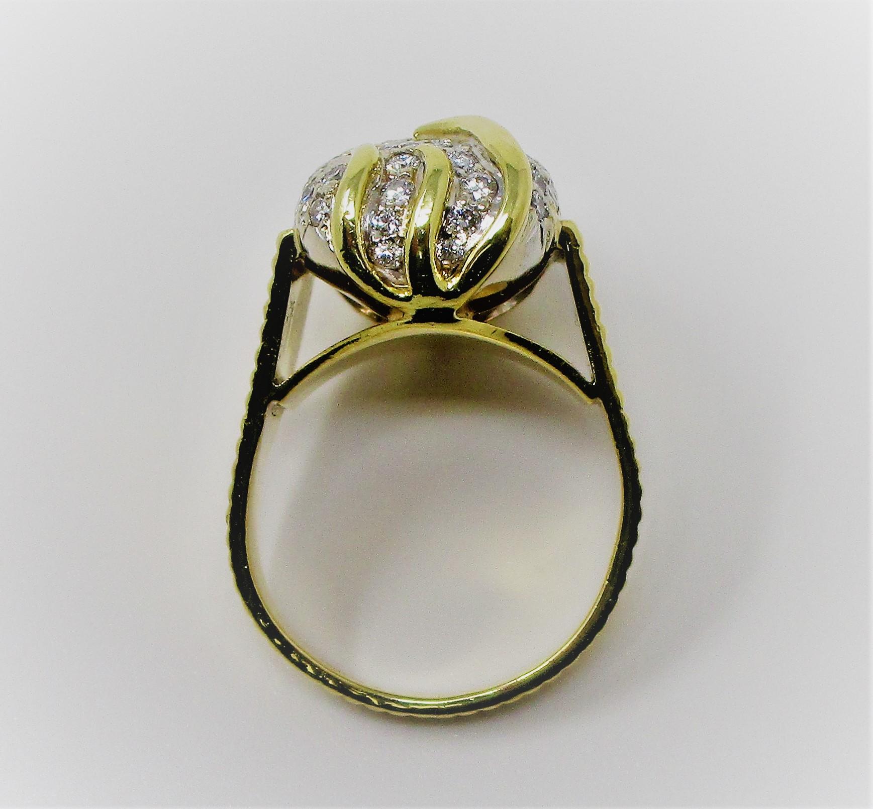Pave Diamond Ring in 18 Karat Yellow Gold 2