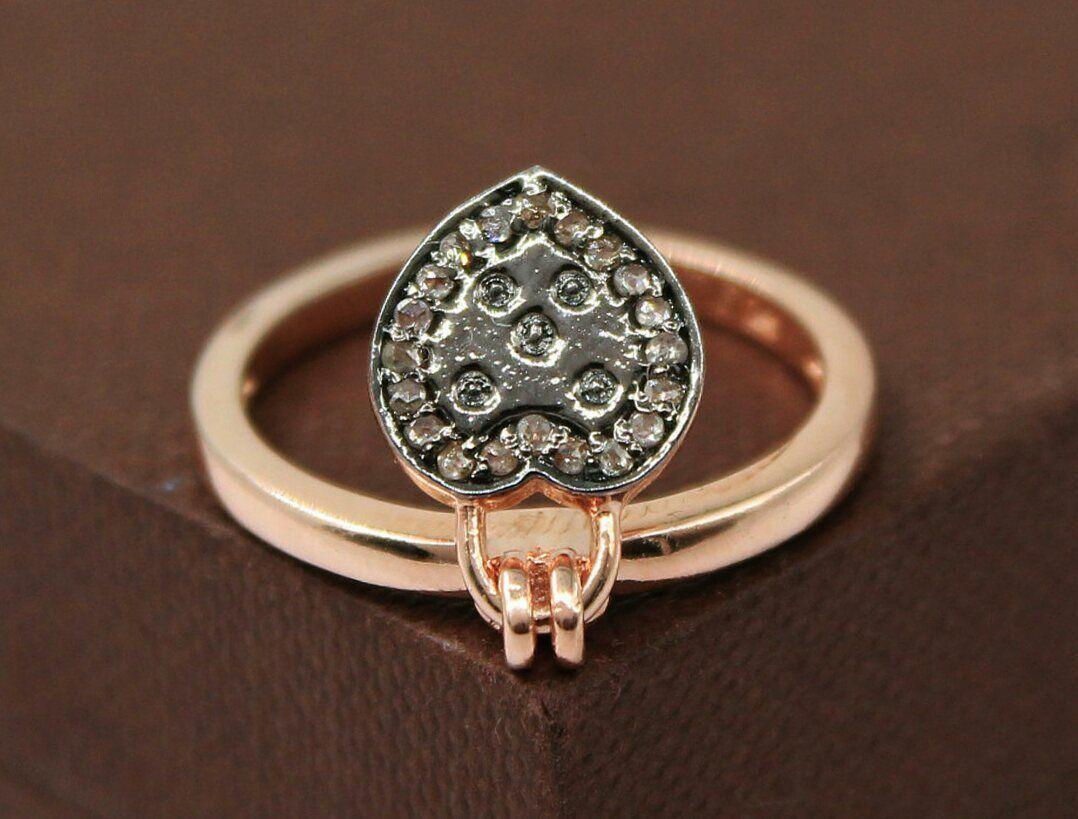 Art Deco Pave Diamond Ring Rose Gold 925 Silver Fancy Diamond Ring For Special Occasions For Sale