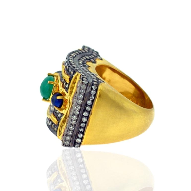 18k:11.8g,D:2.35ct
EMERALD:1.33Cts,SAPPHIRE:0.76Cts

