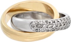 Pavé Diamond Rolling White and Yellow Gold Ring
