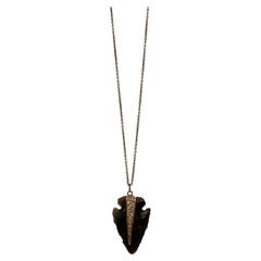 Pavé Diamond, Rose Gold Arrowhead Necklace