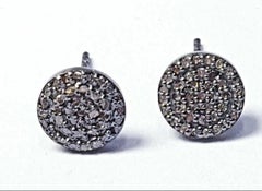 Pave Diamond Round Tops 925 Silver Stud Earring Diamond Jewelry Valentines Gift.