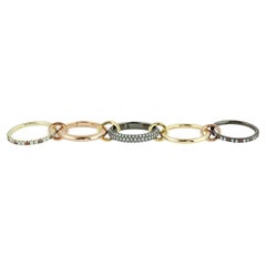 Pave Diamond Set Of 5 Multi Connector Band Ring Made In 18K Gold & Silver