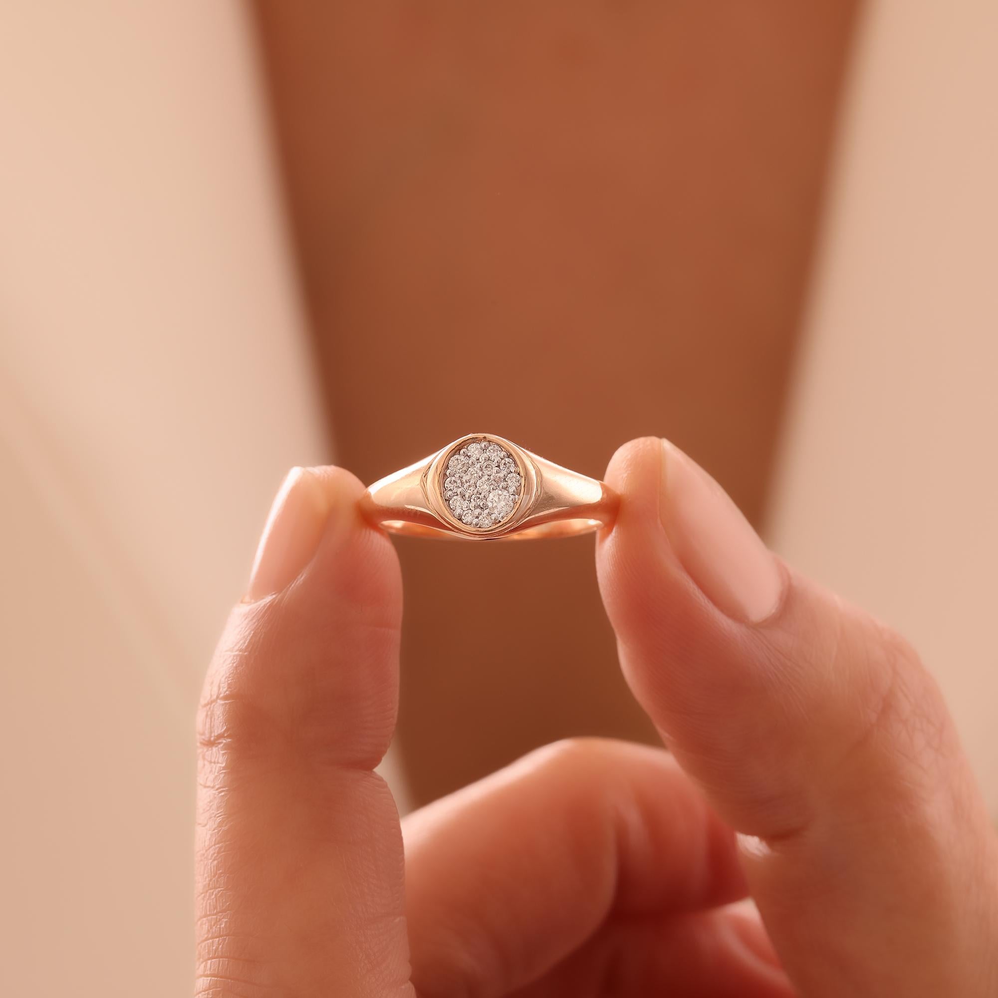 Im Angebot: Pave Diamant Siegelring () 6