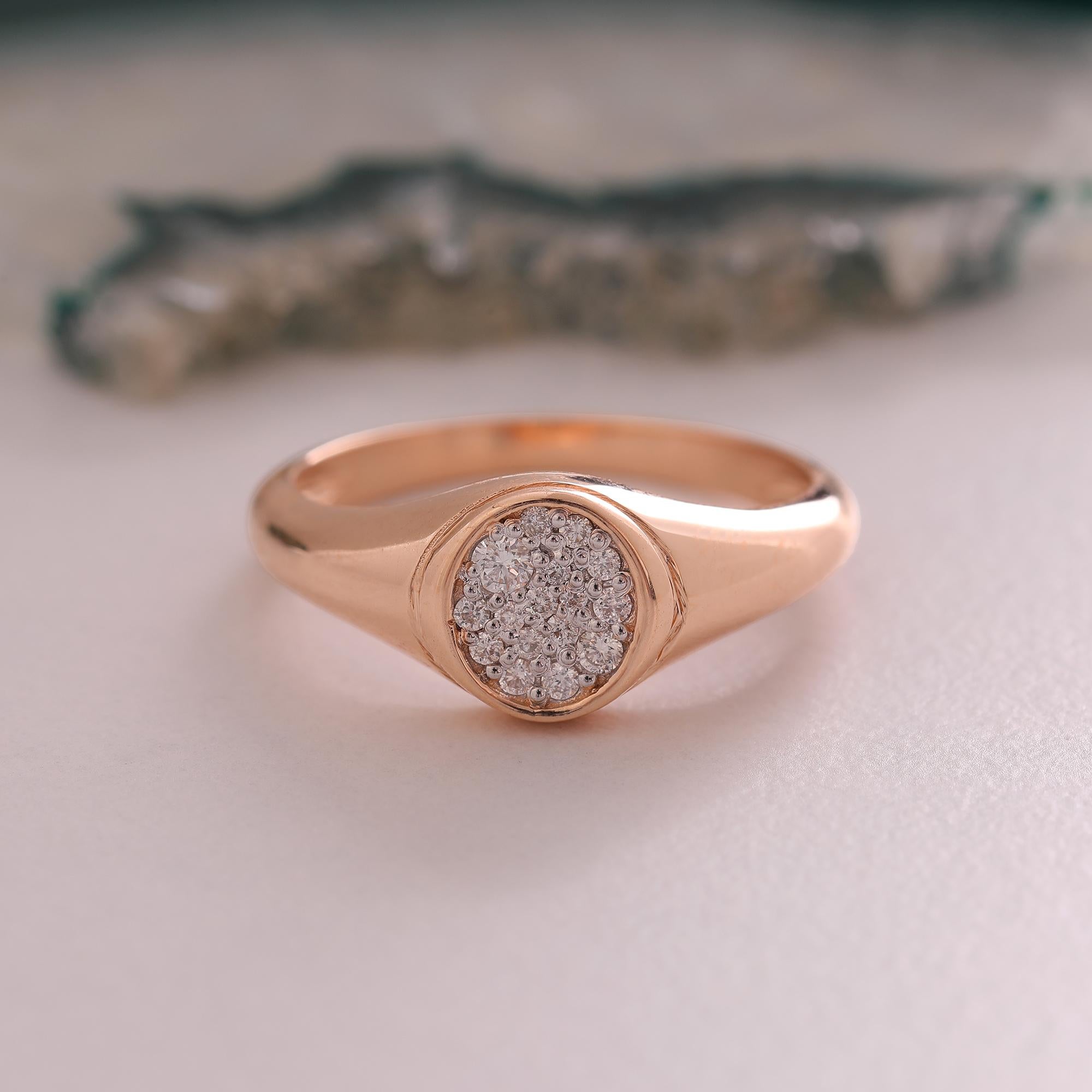 Im Angebot: Pave Diamant Siegelring () 8