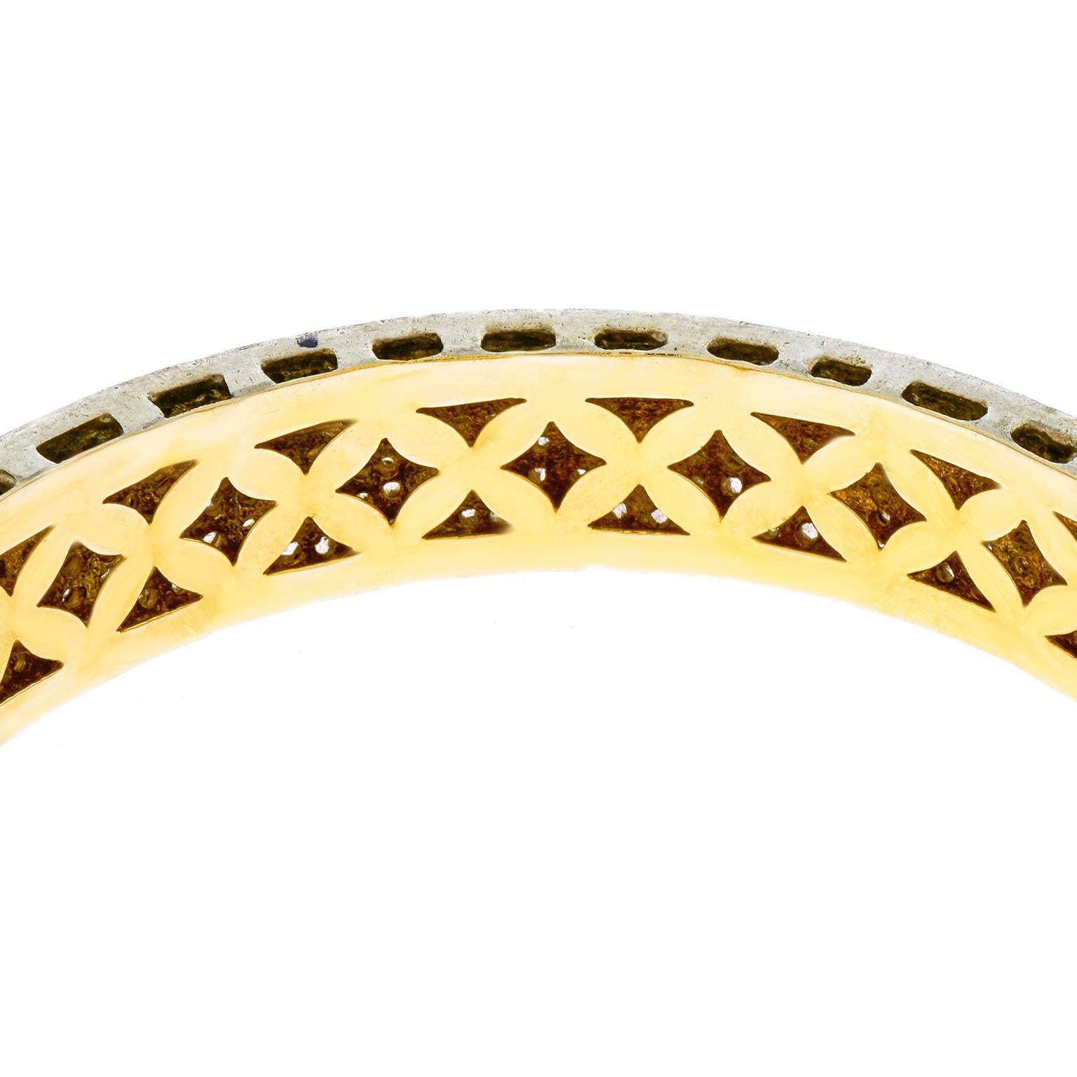 Pave Diamond Silver Vermeil Bangle Bracelet 1