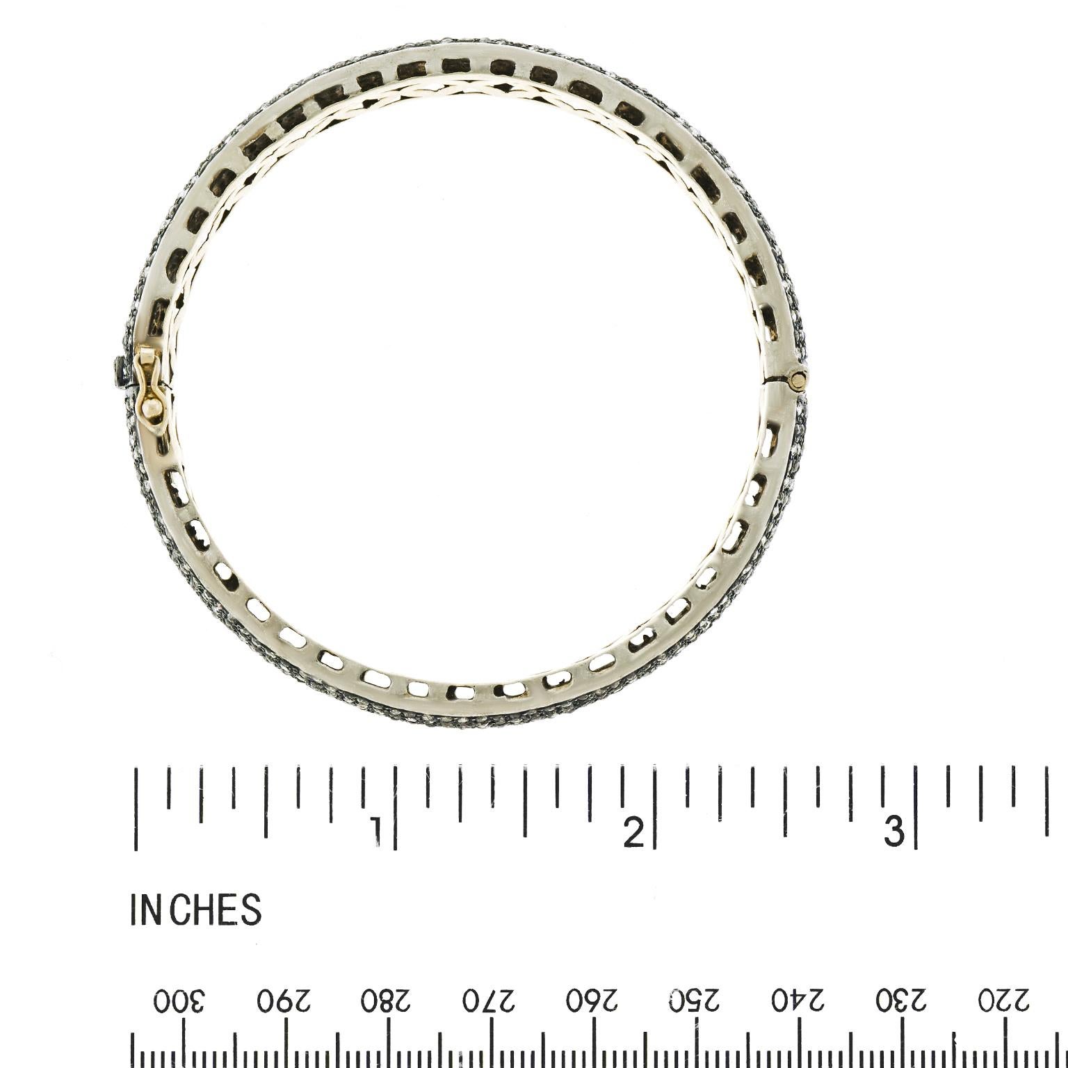 Pave Diamond Silver Vermeil Bangle Bracelet 2
