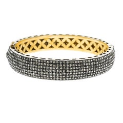 Pave Diamond Silver Vermeil Bangle Bracelet