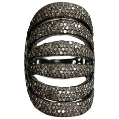 Anello Pave Diamond Six Tier Concave Paradizia R127 Carica foto