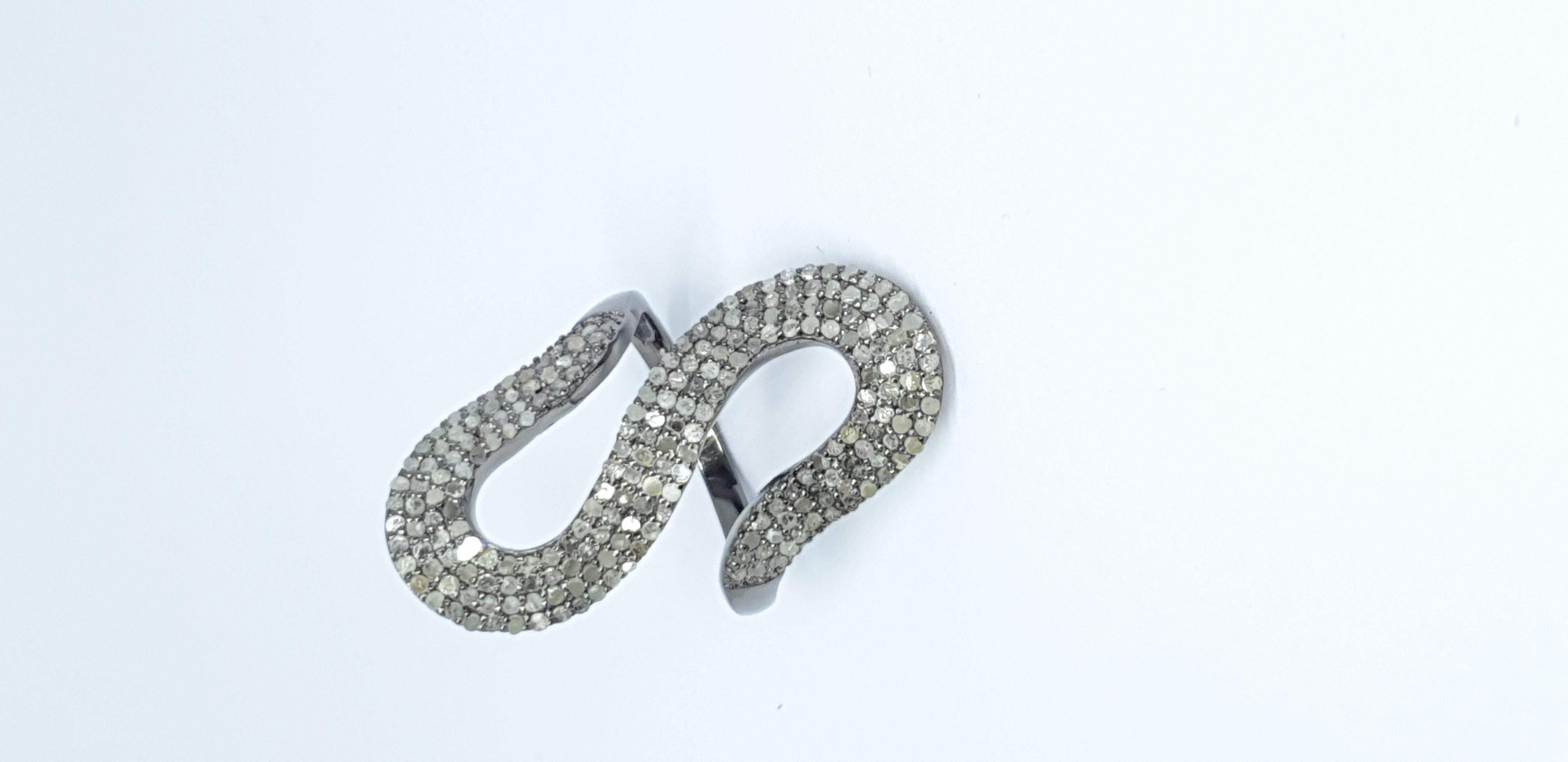 Pave Diamond Snake Shape Statement Ring For Christmas Gift For Women. For Sale 7