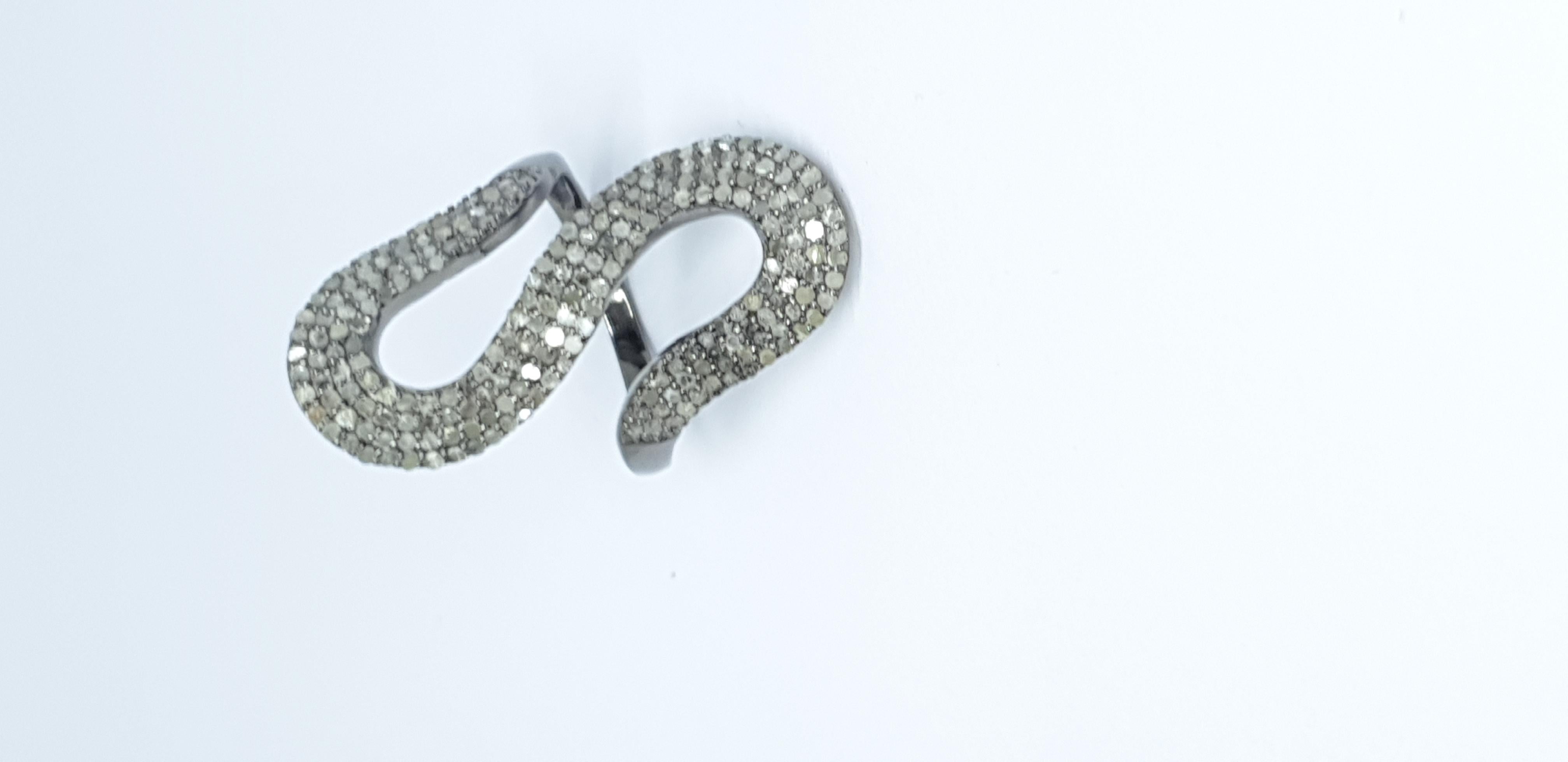 Pave Diamond Snake Shape Statement Ring For Christmas Gift For Women. For Sale 8