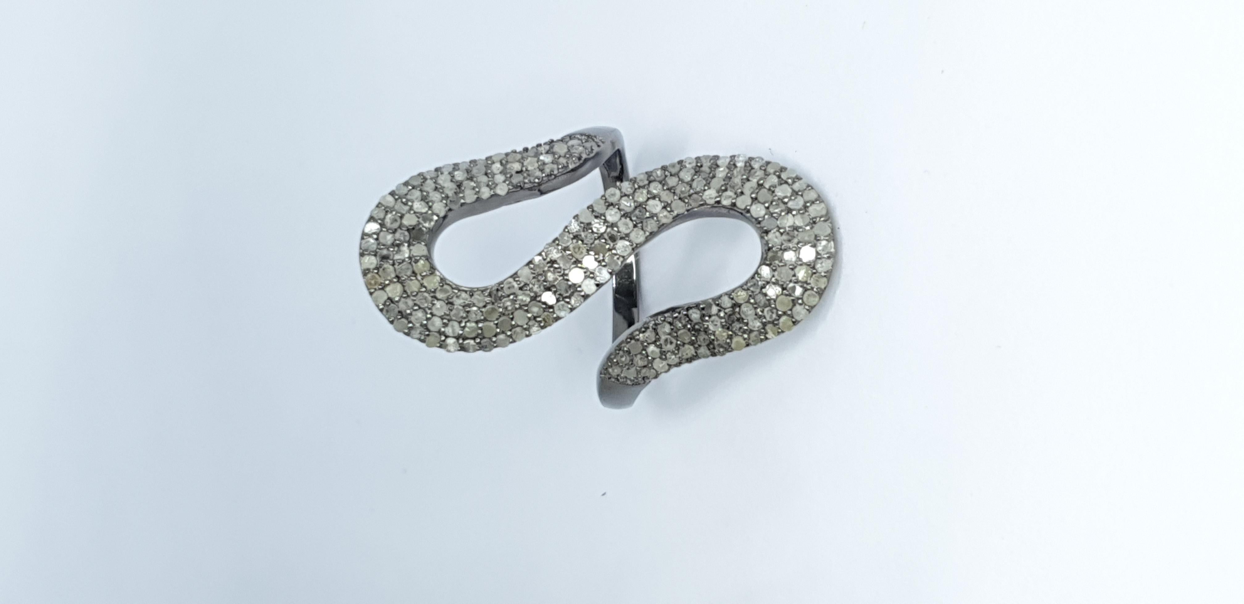 Pave Diamond Snake Shape Statement Ring For Christmas Gift For Women. For Sale 9