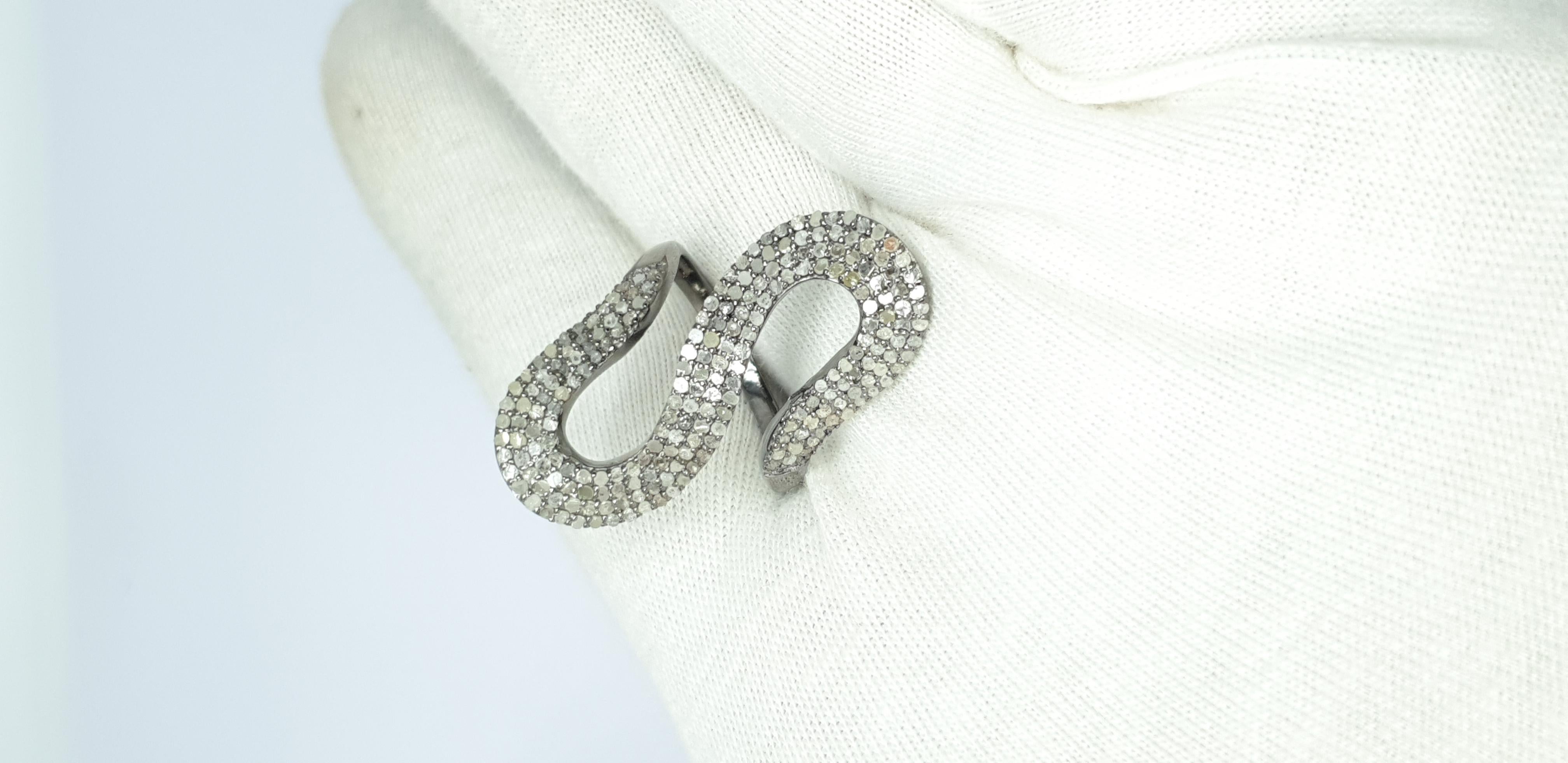 Women's or Men's Pave Diamond Snake Shape Statement Ring For Christmas Gift For Women. For Sale
